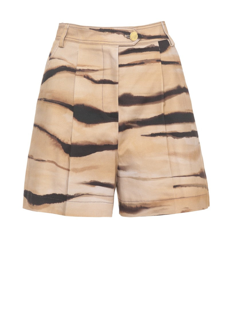 Elisabetta Franchi Logo Button Pattern Shorts
