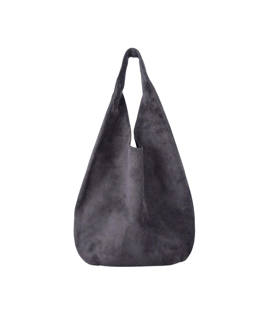 A.P.C. Slate Grey Le Neige Law Soft Suede Hobo Bag