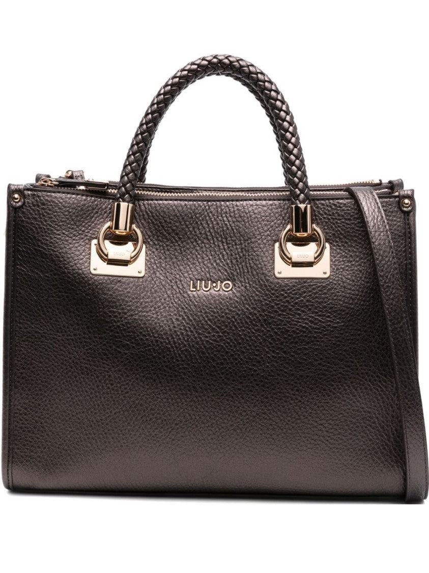 Liu Jo Structured Brown Handbag With Textured Surface