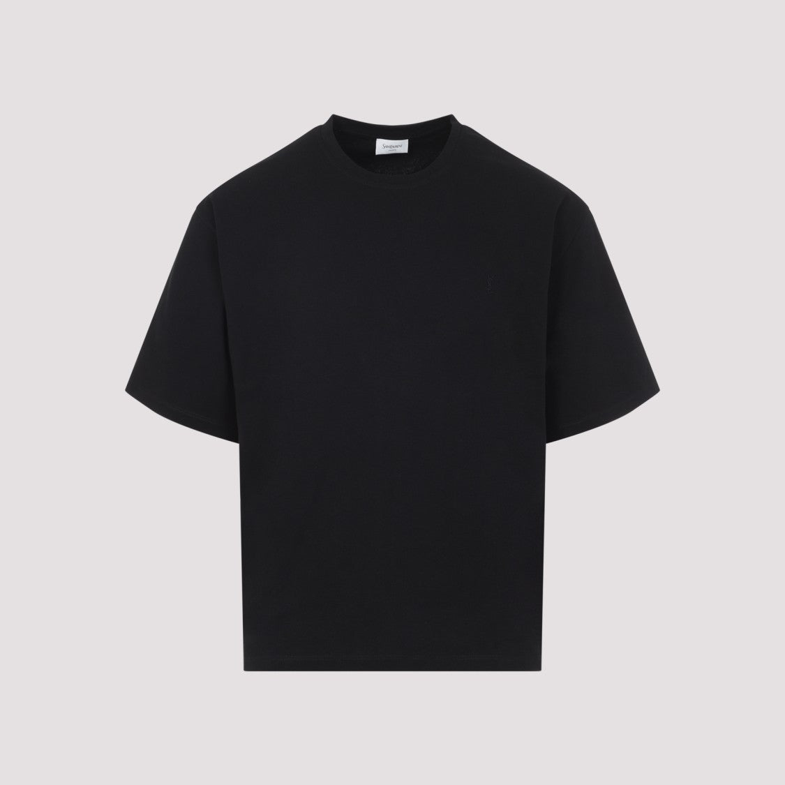 Saint Laurent Black Short-Sleeve T-Shirt With Embroidered Logo