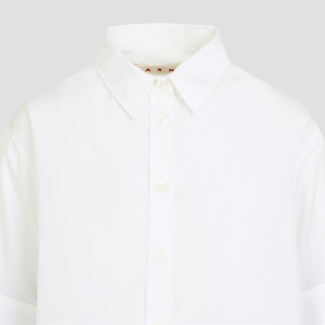 Marni Button-Up White Poplin Shirt With Double-Layer Cuffs