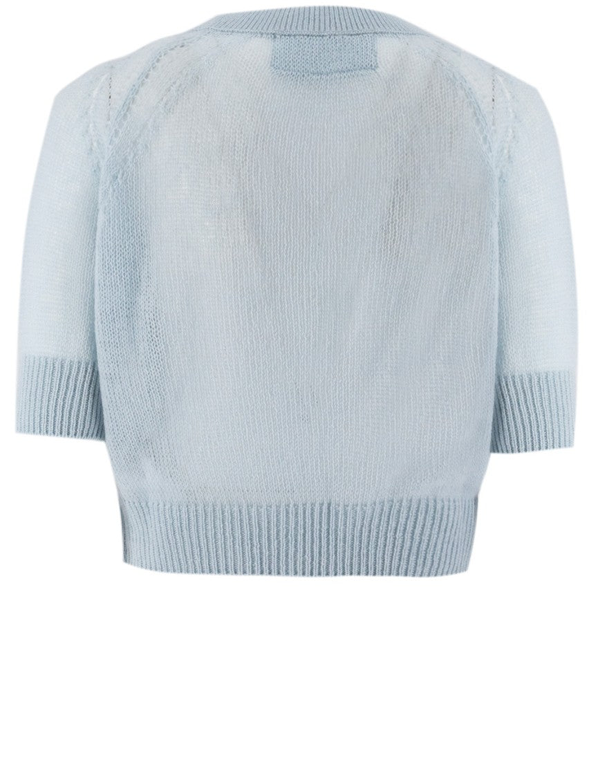 Ermanno Scervino Cashmere T-Shirt With Micro Rib Detail