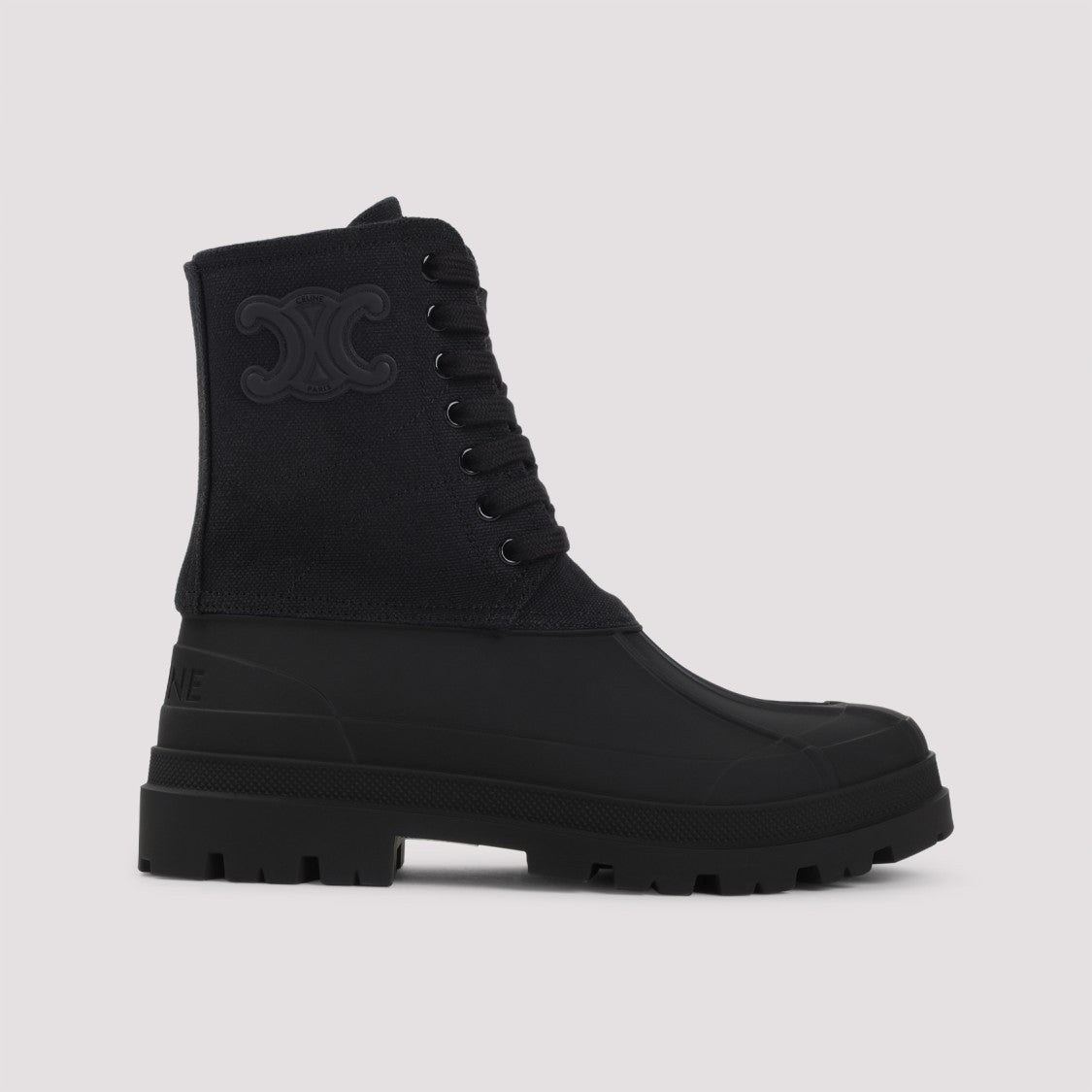 Celine Black Canvas Ankle Boots