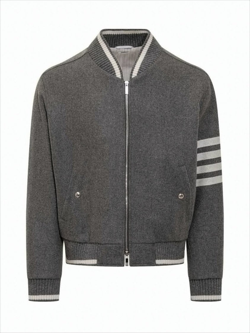 Thom Browne Classic Bomber Jacket With Ribbed Collar And Cuffs