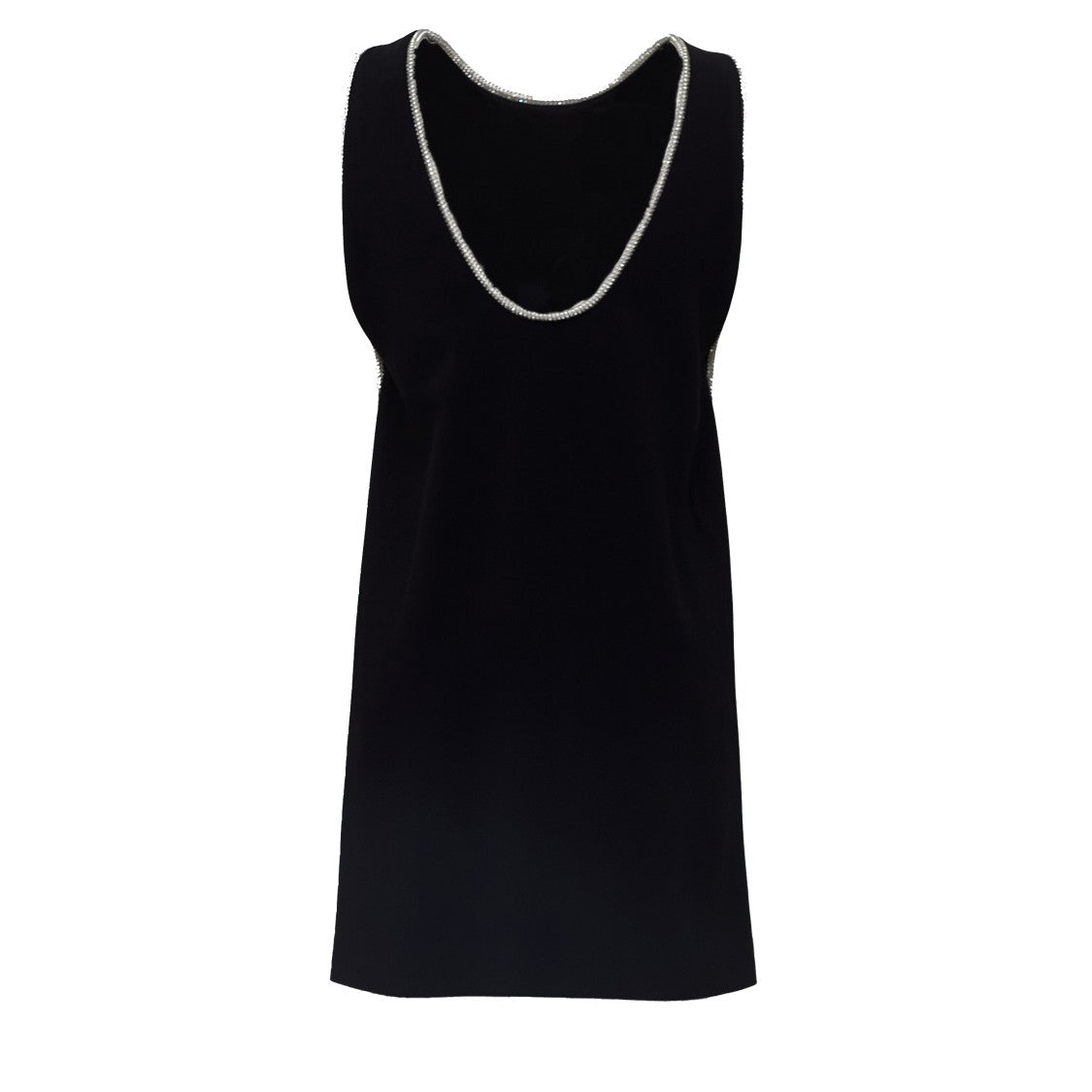 Sportmax Talco Jewel Trim Deep V-Back Viscose Mini Dress