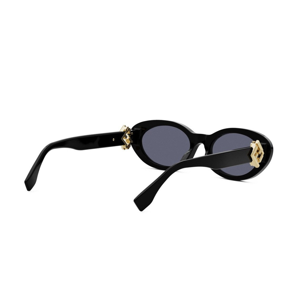 Fendi Black Ff Diamonds Acetate Oval Sunglasses