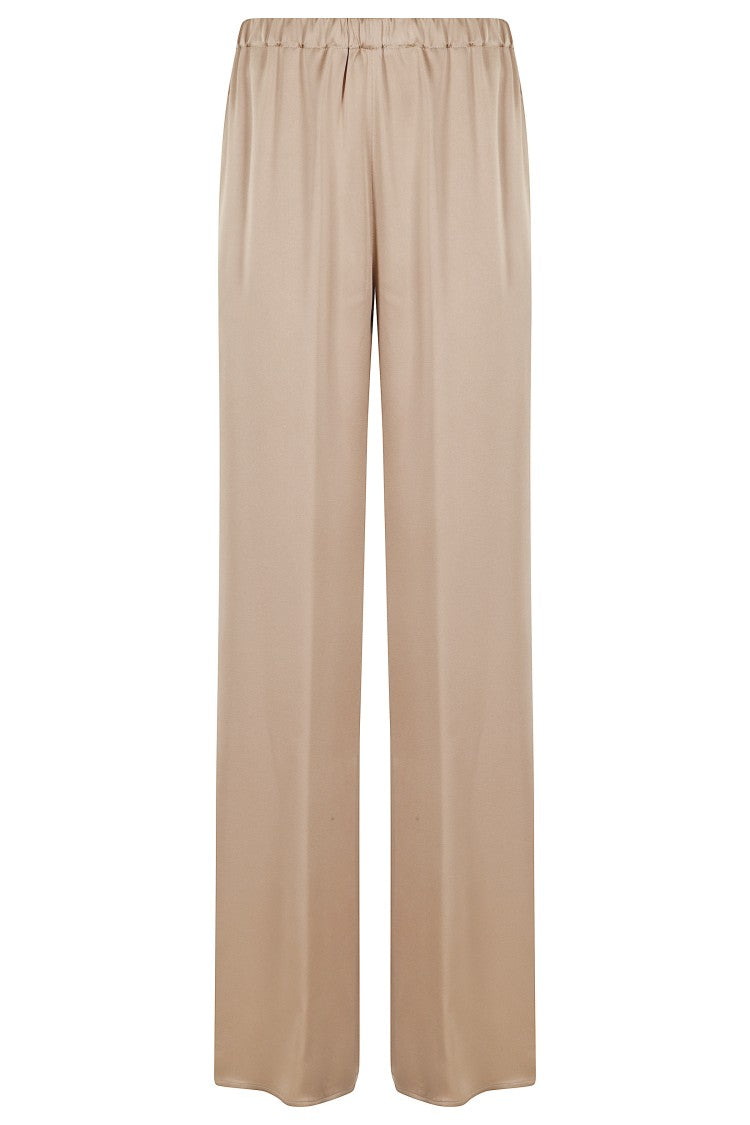 Antonelli Beige Tiete Elastic-Waistband Acetate-Blend Flared Pants