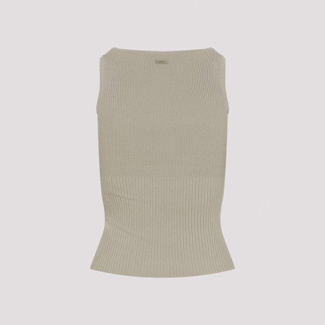Max Mara Sleeveless Ribbed Knit Top With Scoop Neckline
