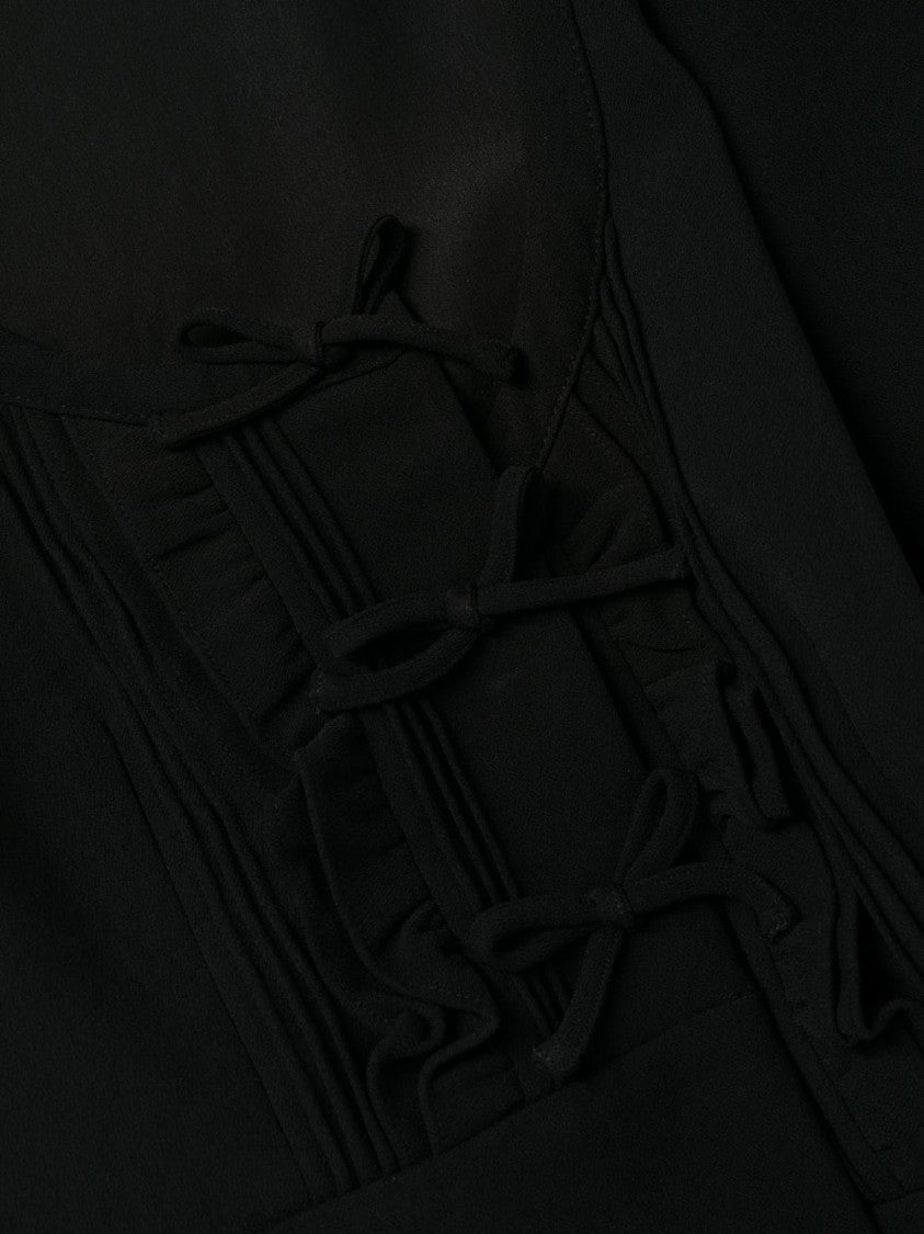 Self-Portrait Black Crepe Midi Dress