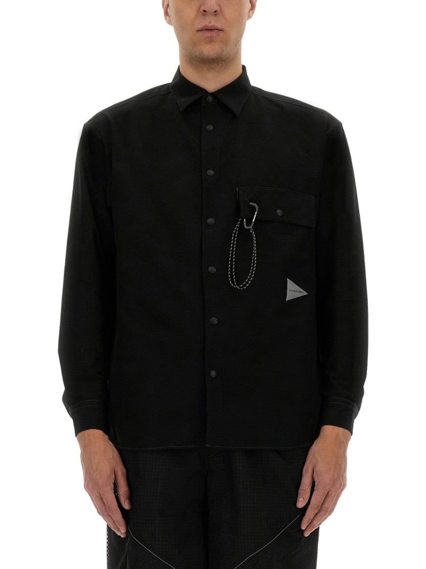 And Wander Black Technical Fabric Shirt