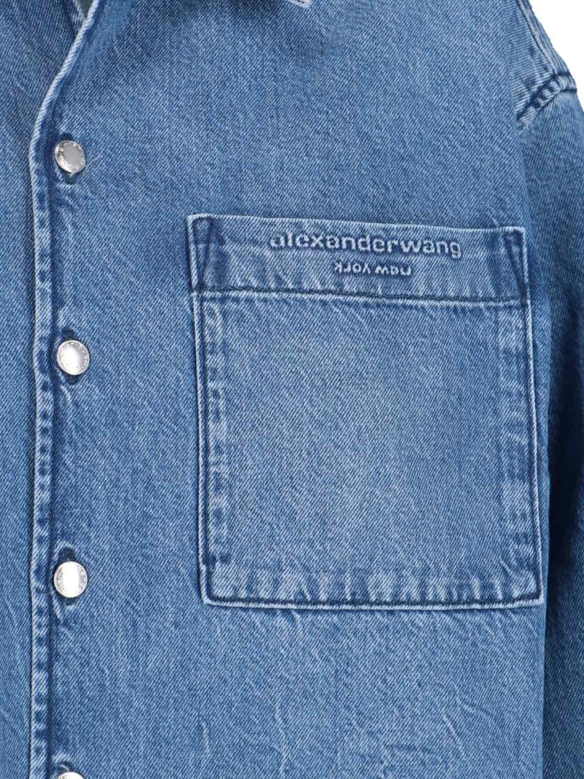 Alexander Wang Crop Shirt – Blue Denim