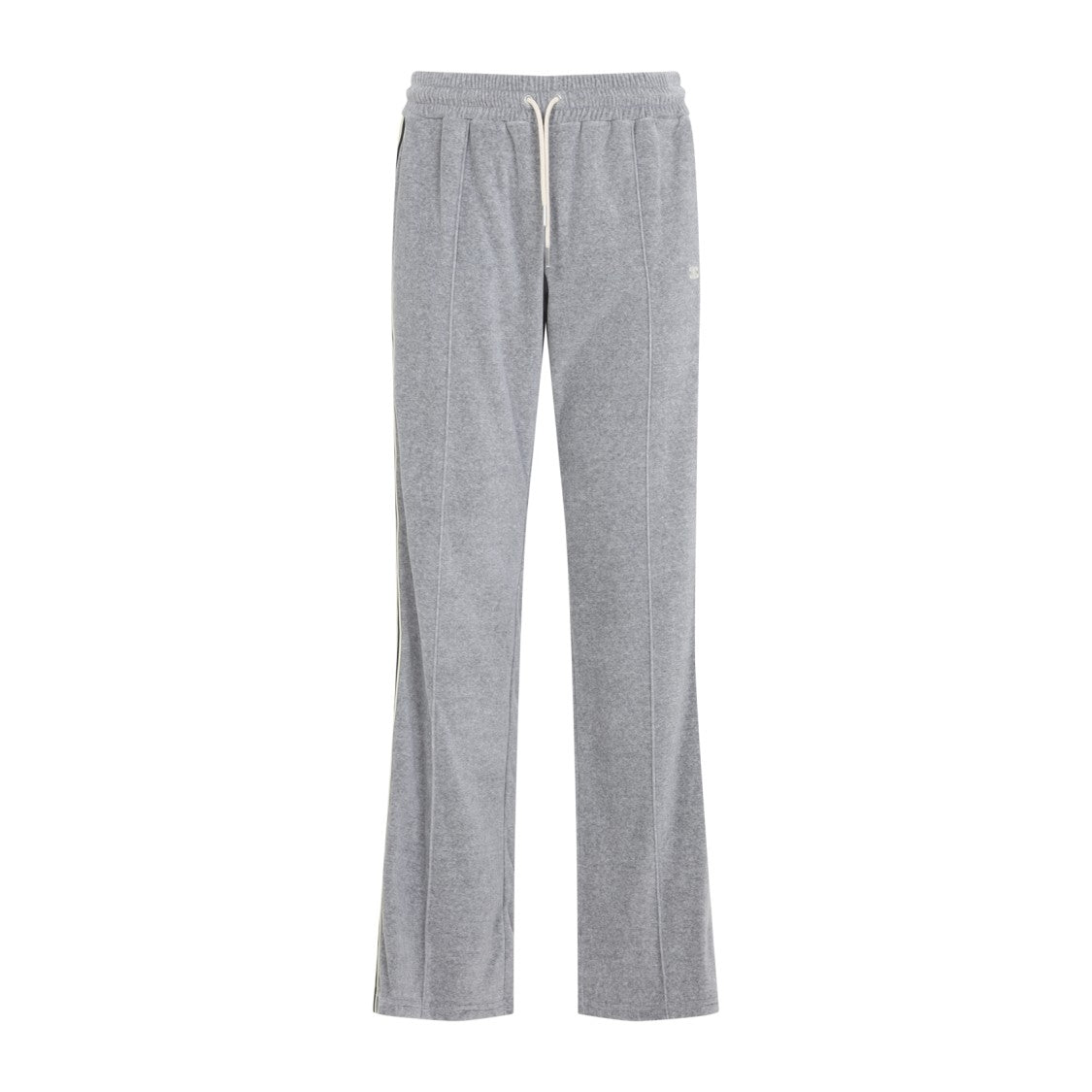 Celine Grey Velvet Cotton Tracksuit Pants With Embroidered Logo