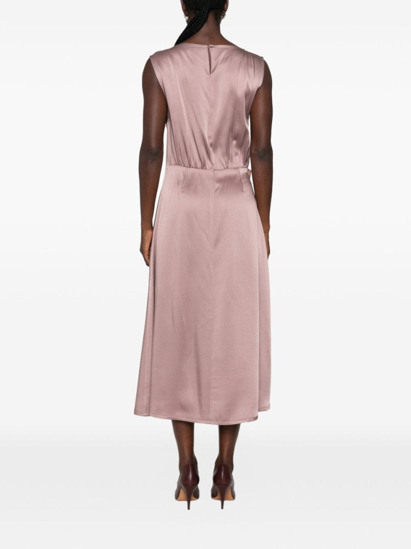 Lanvin Asymmetrical Midi Dress With Draped Design And Gathered Detail
