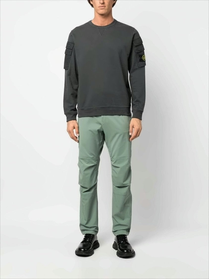 Stone Island Relaxed Fit Long-Sleeve Sweatshirt With Compass Logo Patches