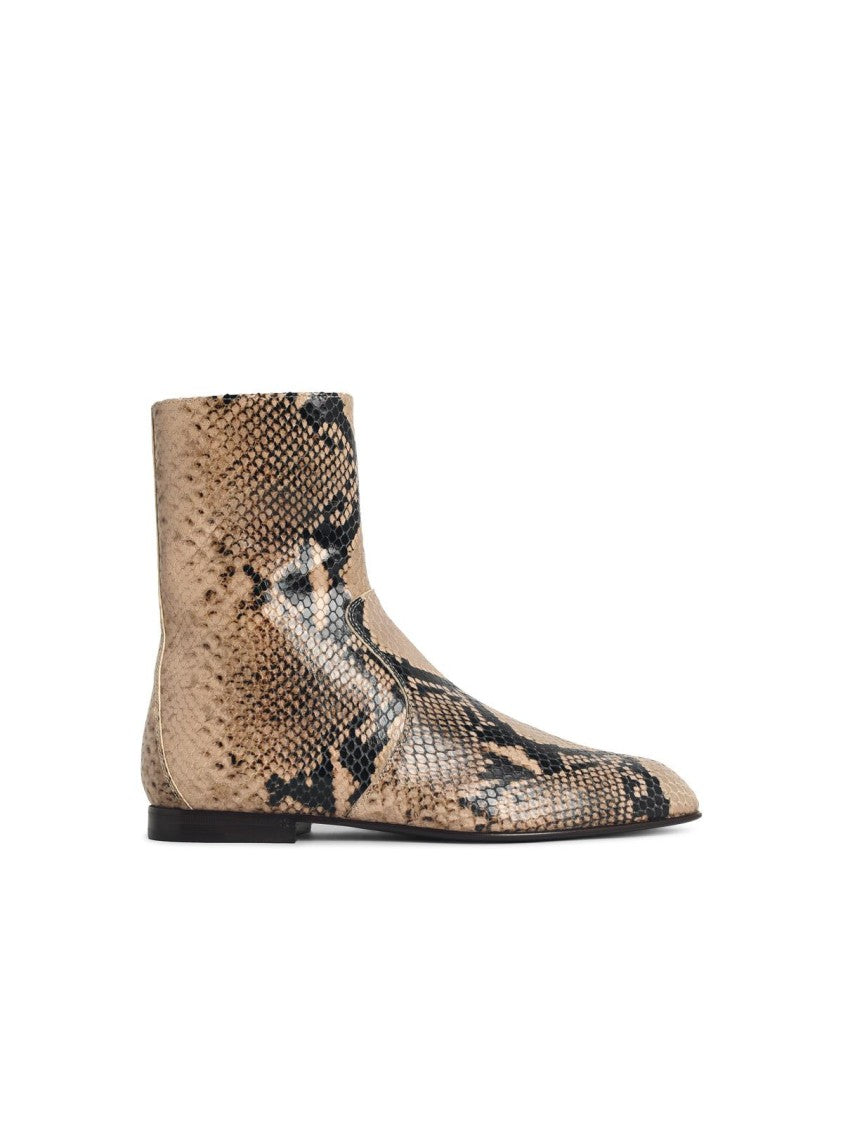 Khaite 'Colt' Snake Leather Ankle Boots