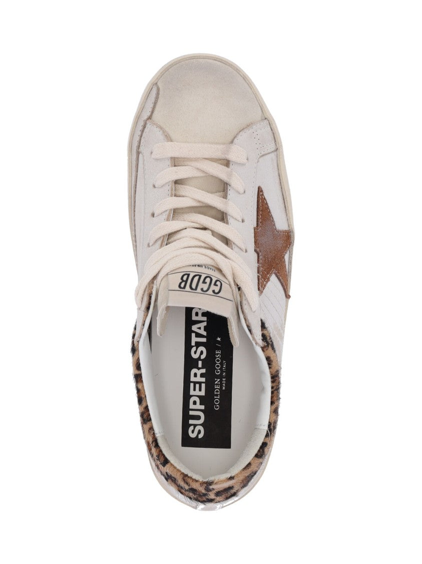Golden Goose White Super-Star Distressed Calf Leather Sneakers