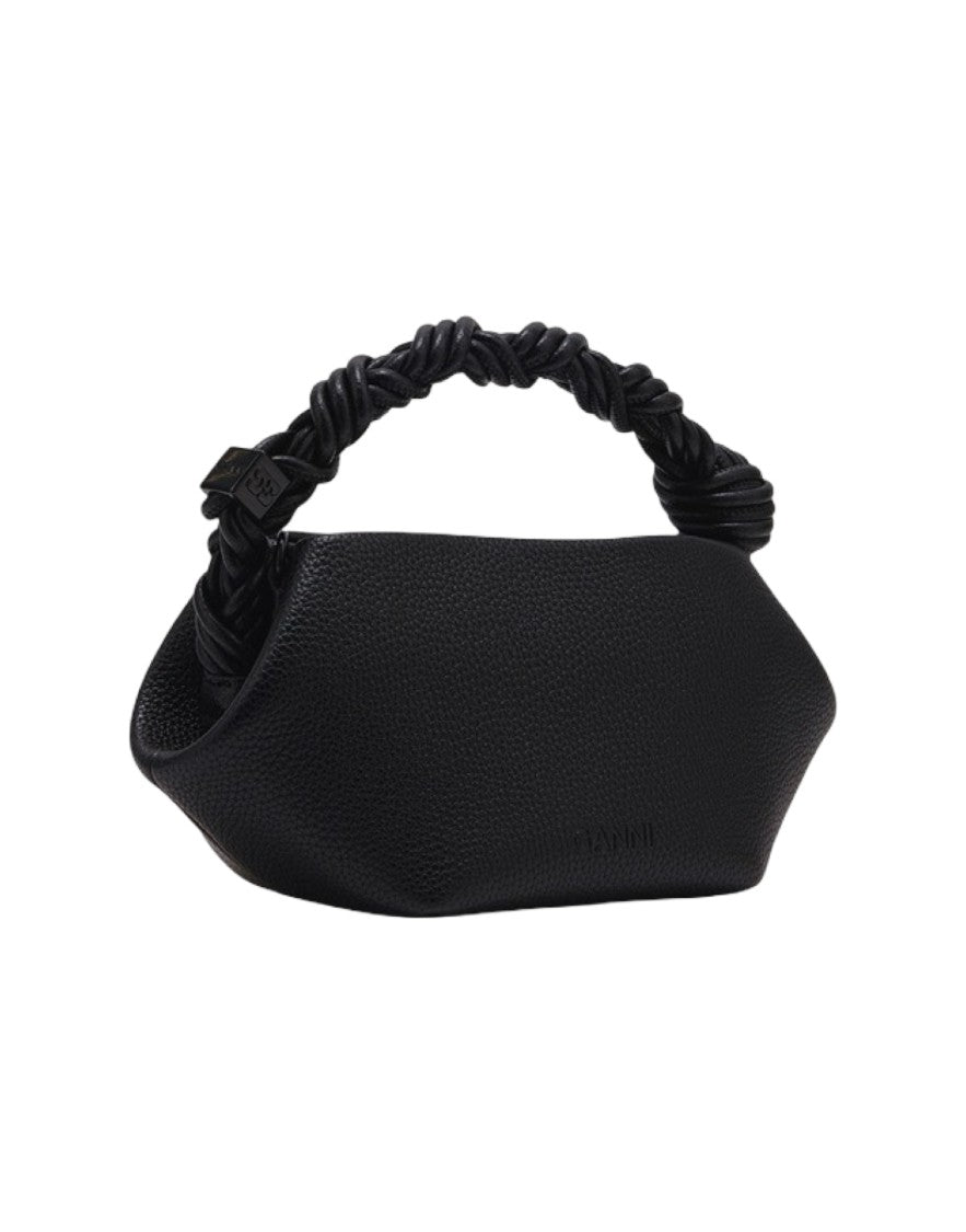 Ganni Mini Grained Bou Bag With Twisted Handle And Magnetic Closure