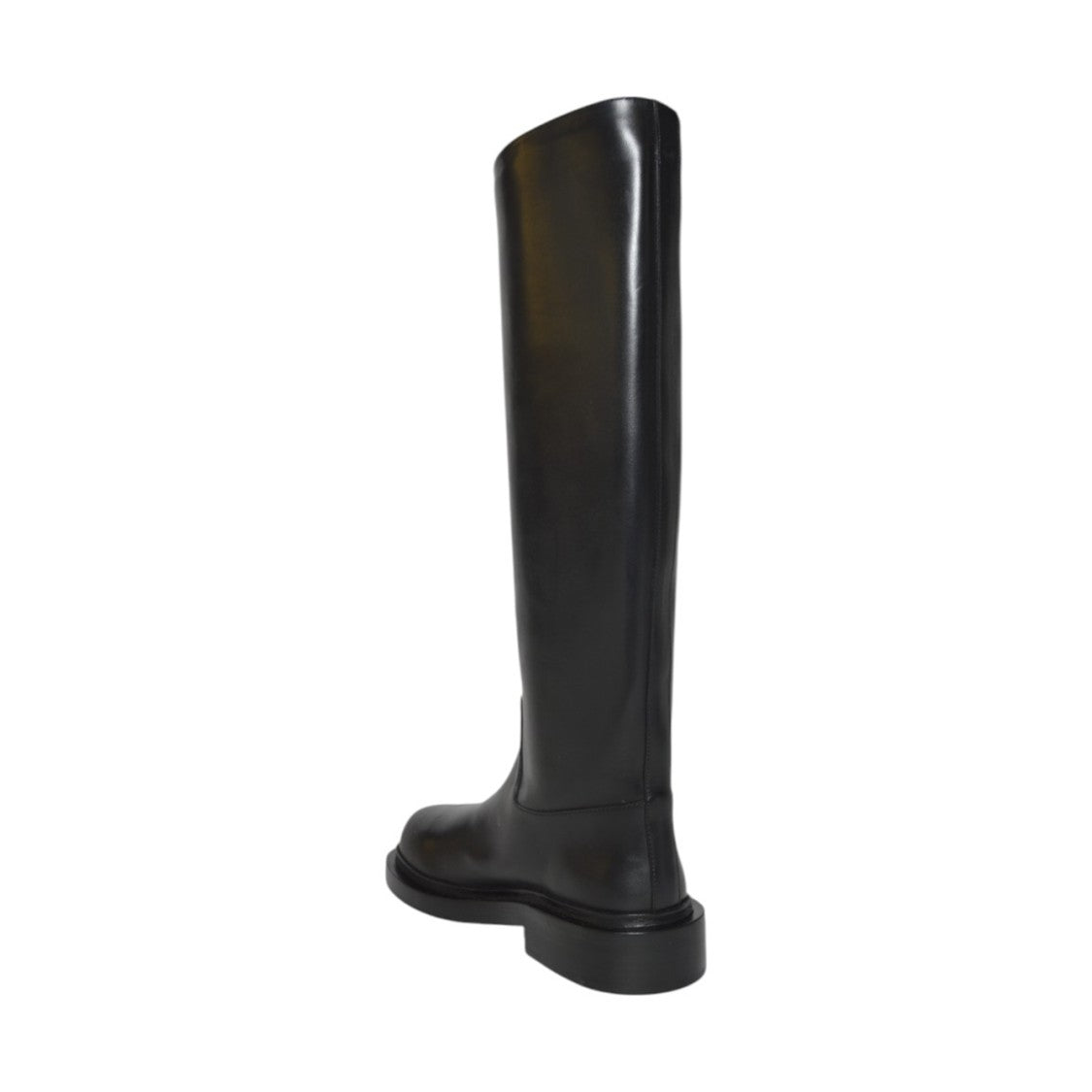 Jil Sander Glossy High Boot With Chunky Sole And Minimalist Design