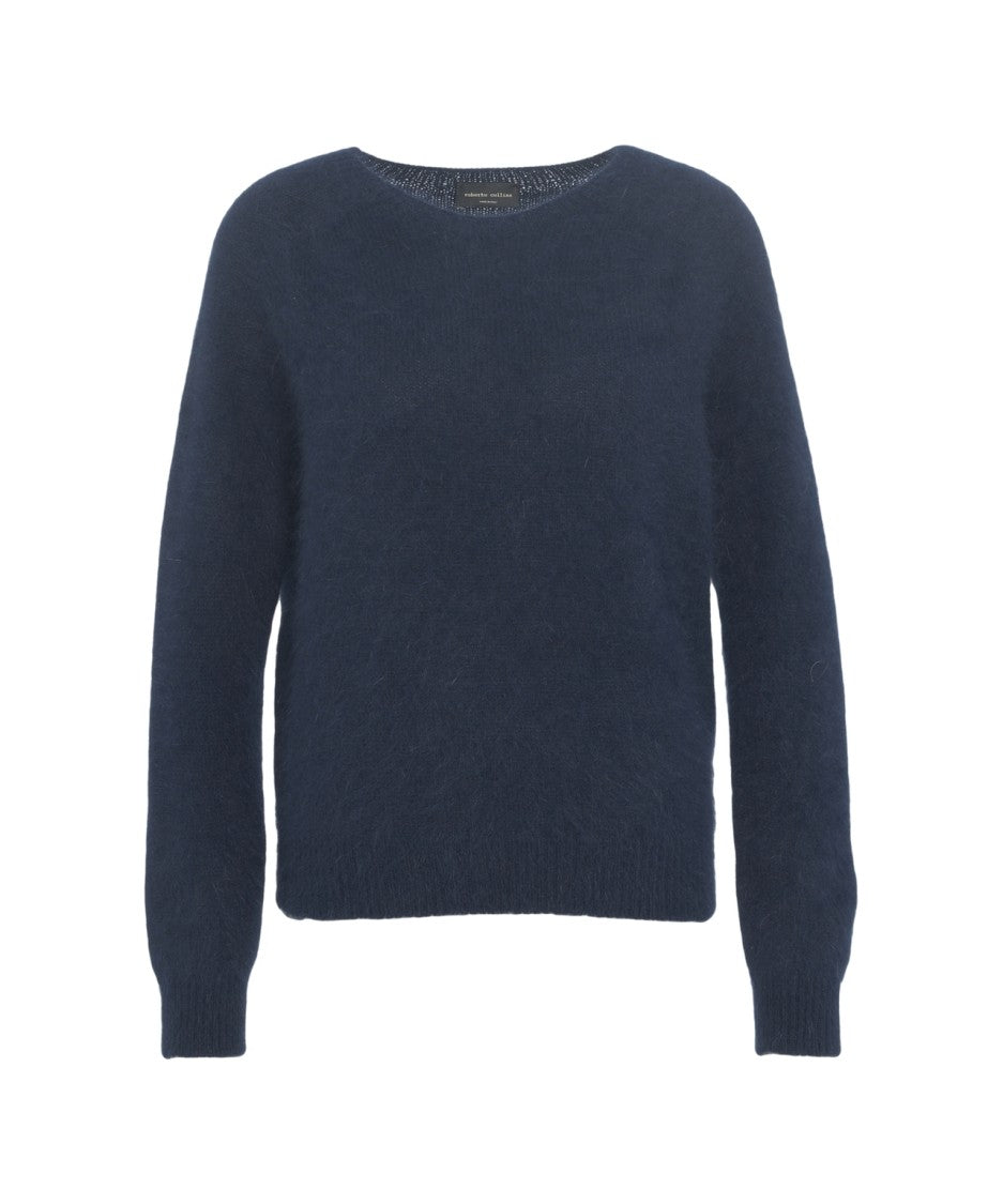Roberto Collina Alpaca Blend Sweater With Elegant V-Neck And Ribbed Detailing