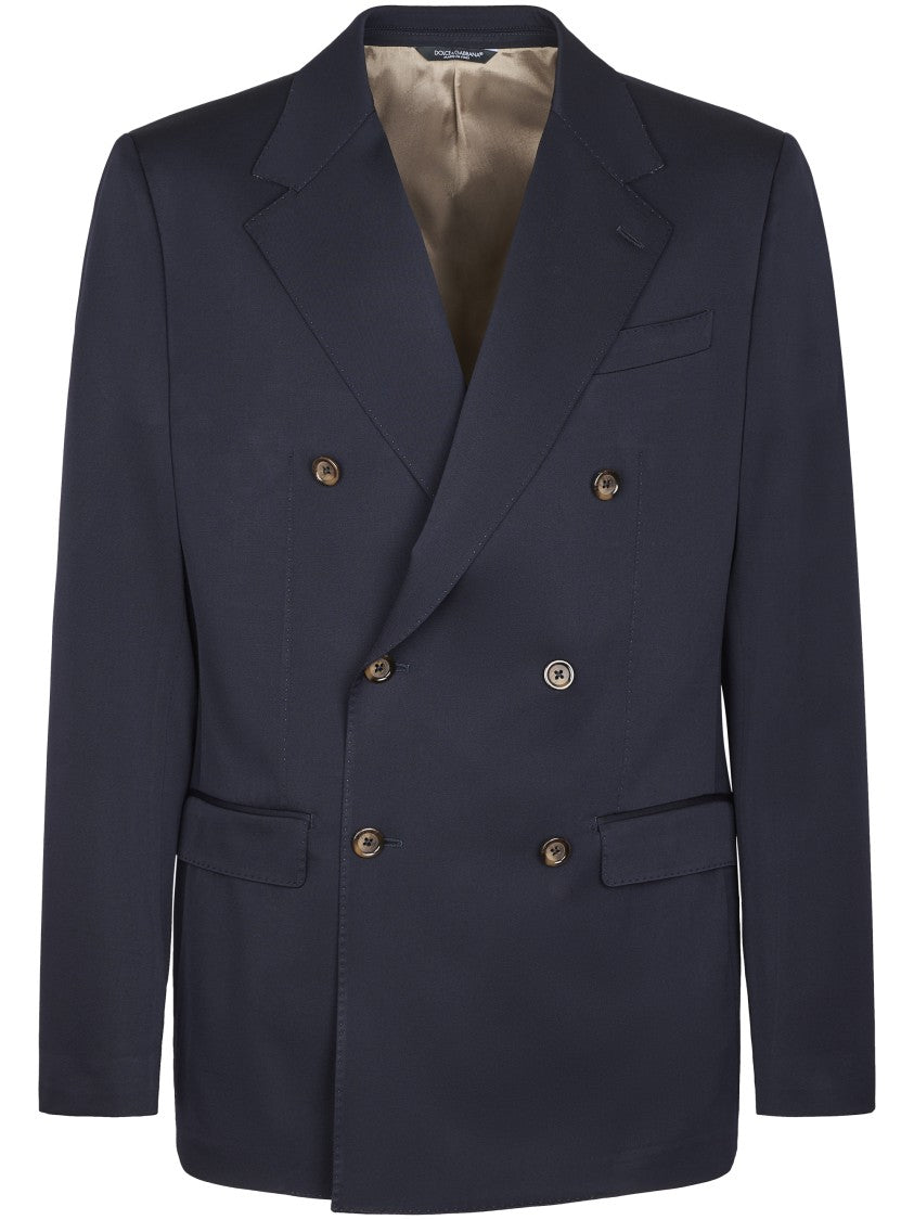 Dolce & Gabbana Double-Breasted Blazer With Wide Lapels And Structured Silhouette