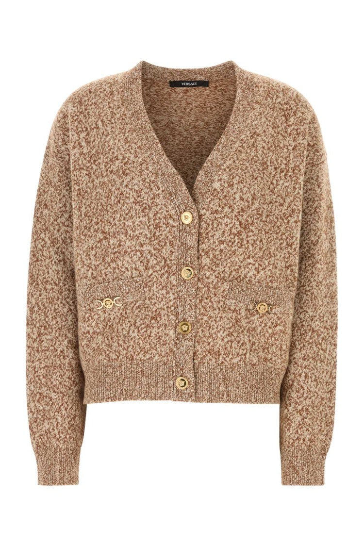 Versace Two-Tone Wool Blend Cardigan