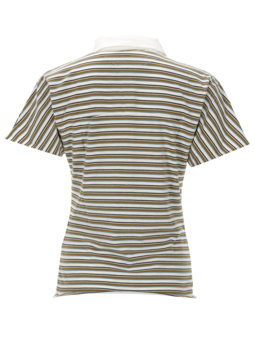 Golden Goose Horizontal Stripes Alternating Shades Polo Shirt