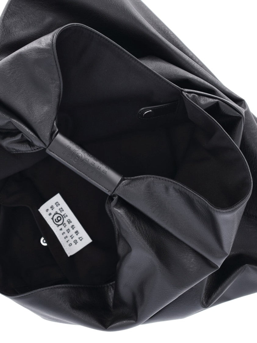 Mm6 By Maison Margiela Black Japanese Triangular Eco-Leather Tote Bag
