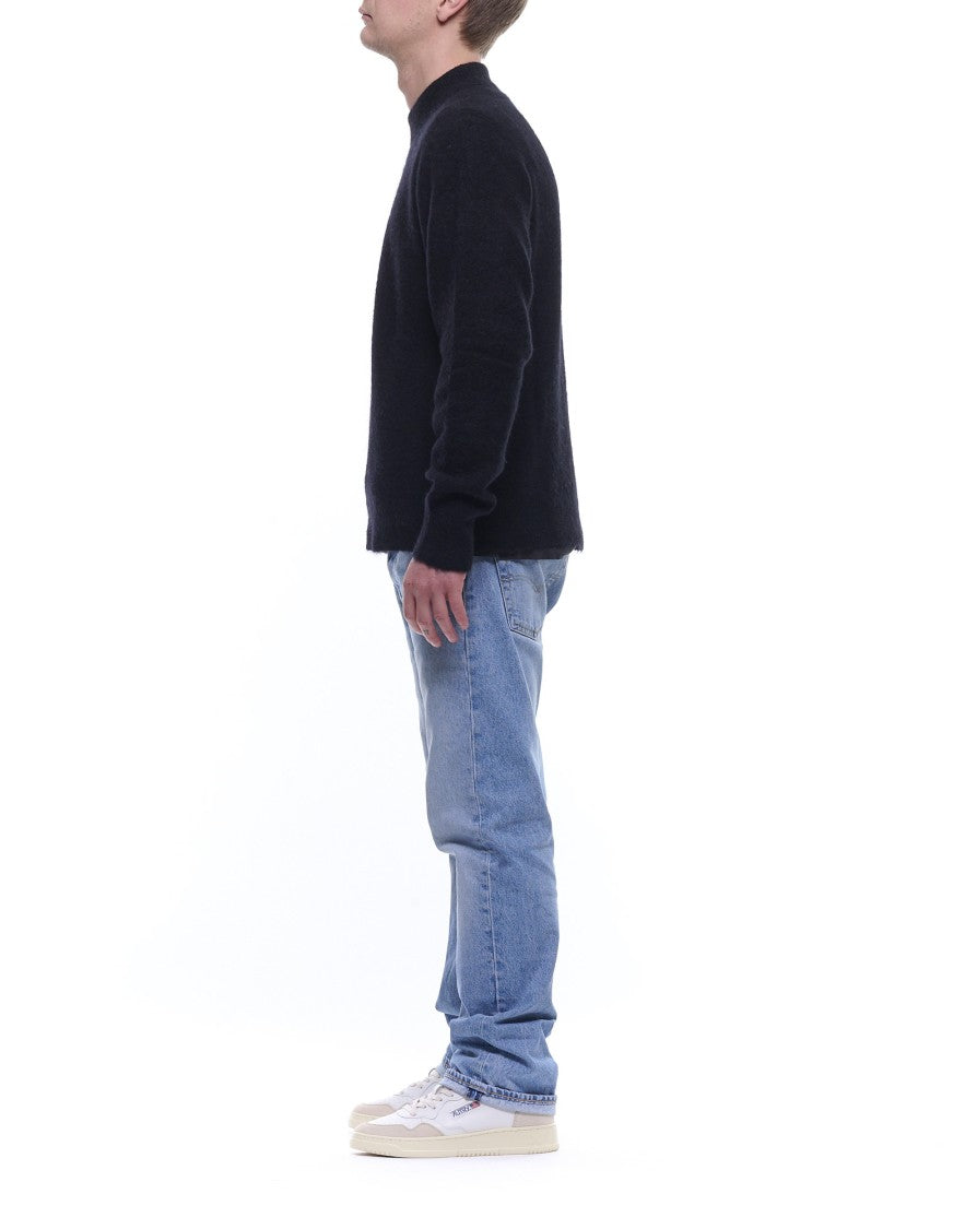 Atomofactory Black Brushed Crewneck Sweater
