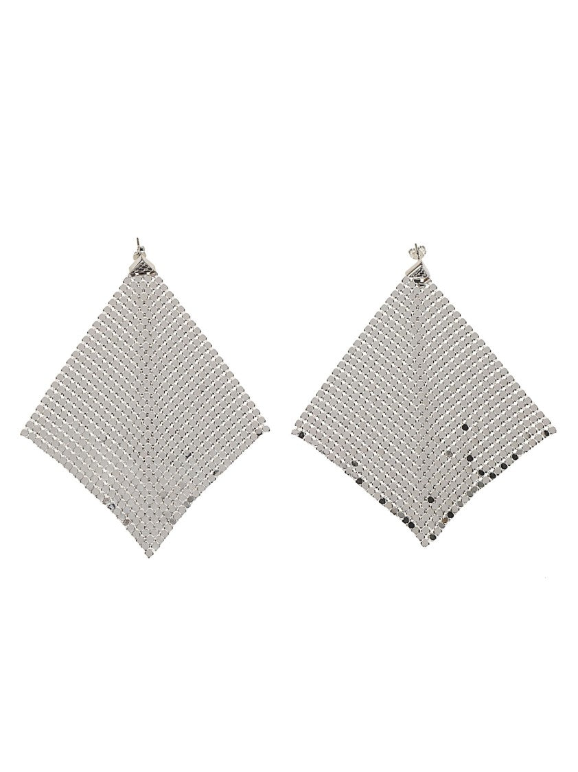 Rabanne Pixel Flow Triangular Brass Earrings