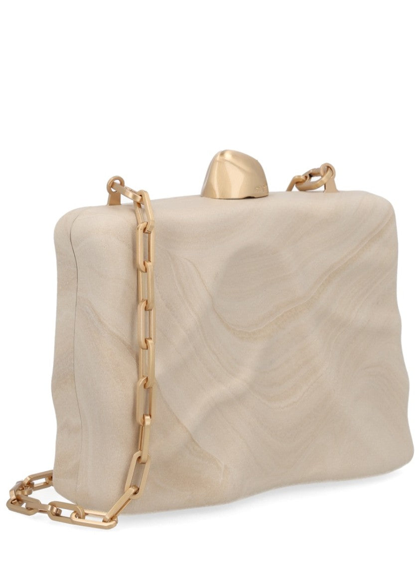 Cult Gaia Grey Acrylic Flyn Marbled Clutch