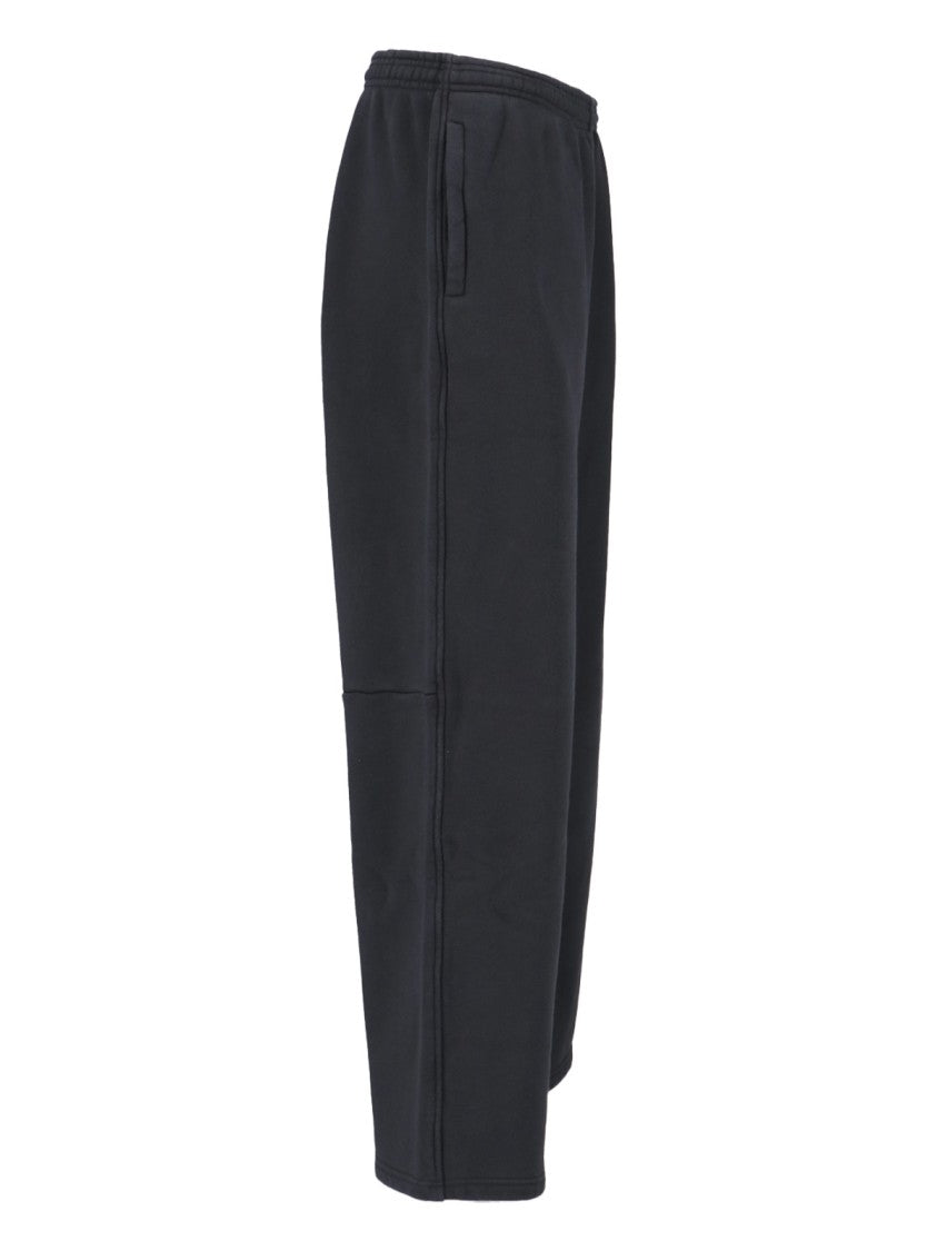 Alexander Wang High-Waisted Black Cotton Sweatpants With Logo Embroidery