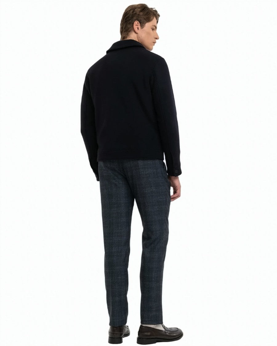 Manuel Ritz Wool-Blend Shirt Collar Zip Jacket