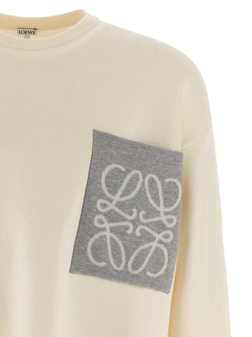 Loewe Double-Sided Knit Sweater With Contrasting Anagram Pocket