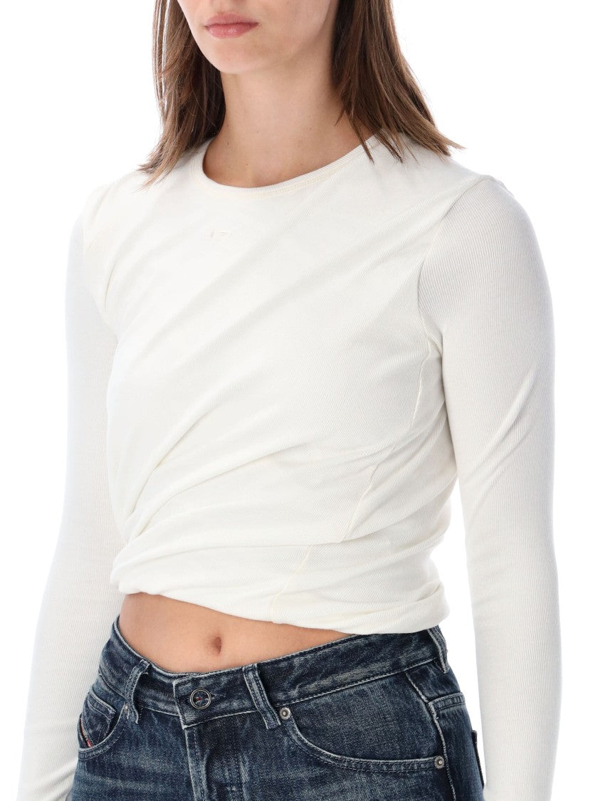 Diesel Fitted Wrap-Detail Long-Sleeve Top