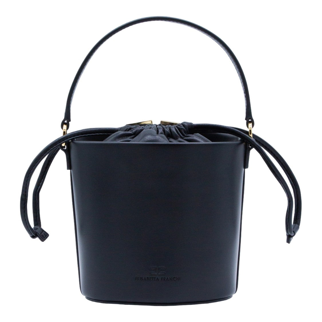 Elisabetta Franchi Structured Black Bucket Bag