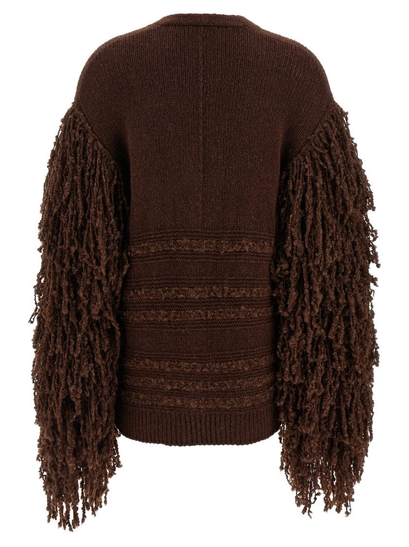 Fabiana Filippi Bouclé Fringed Cardigan