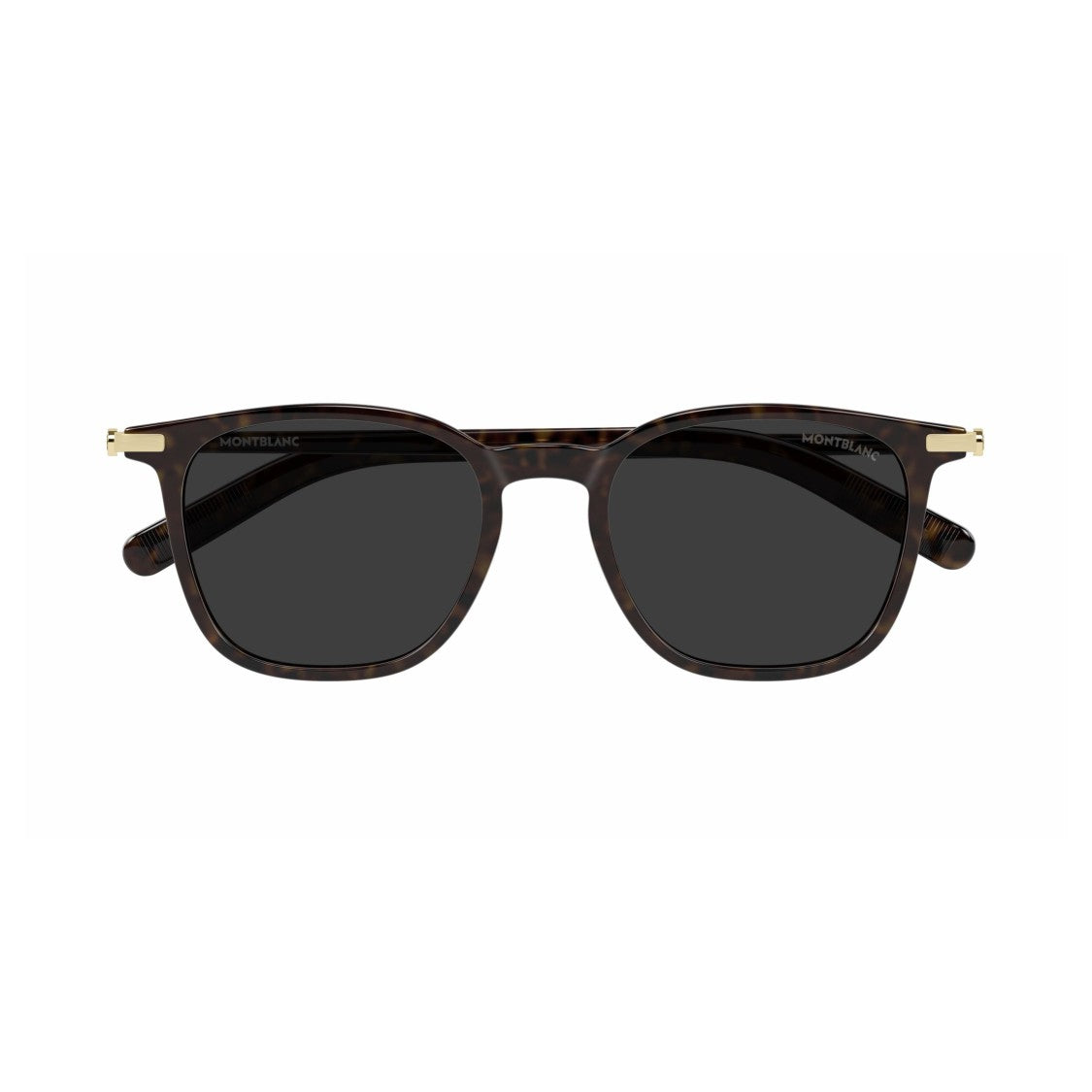 Montblanc Tortoiseshell Square Sunglasses With Gold Accents