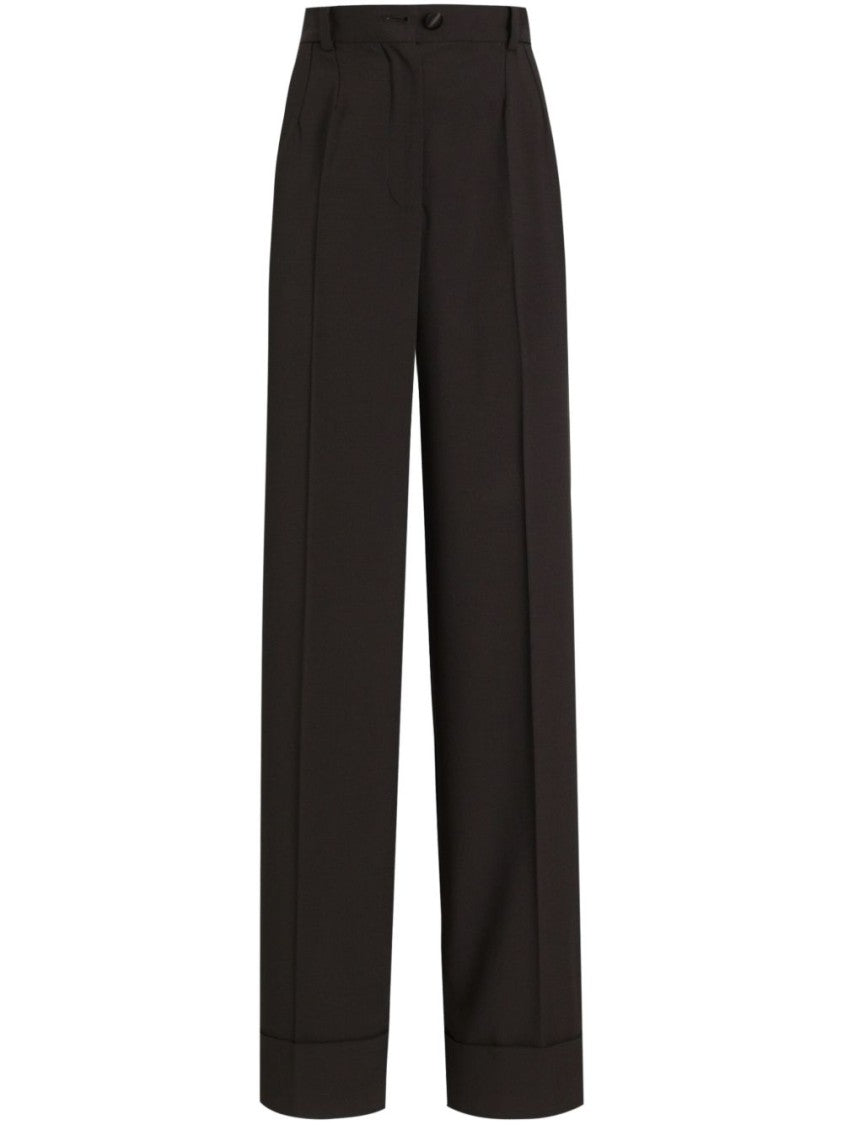 Dolce & Gabbana High-Waisted Flare Trousers With Pleated Front