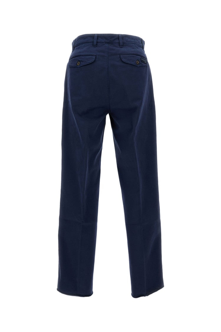 Fay Loose Fit Trousers With Flap Pockets And Pleated Front