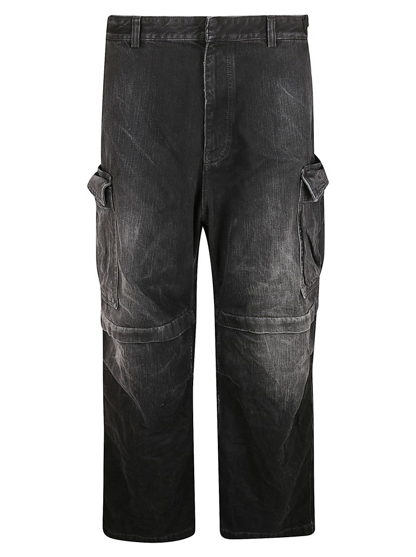 Balenciaga Relaxed Fit Cropped Trousers With Utility Pockets