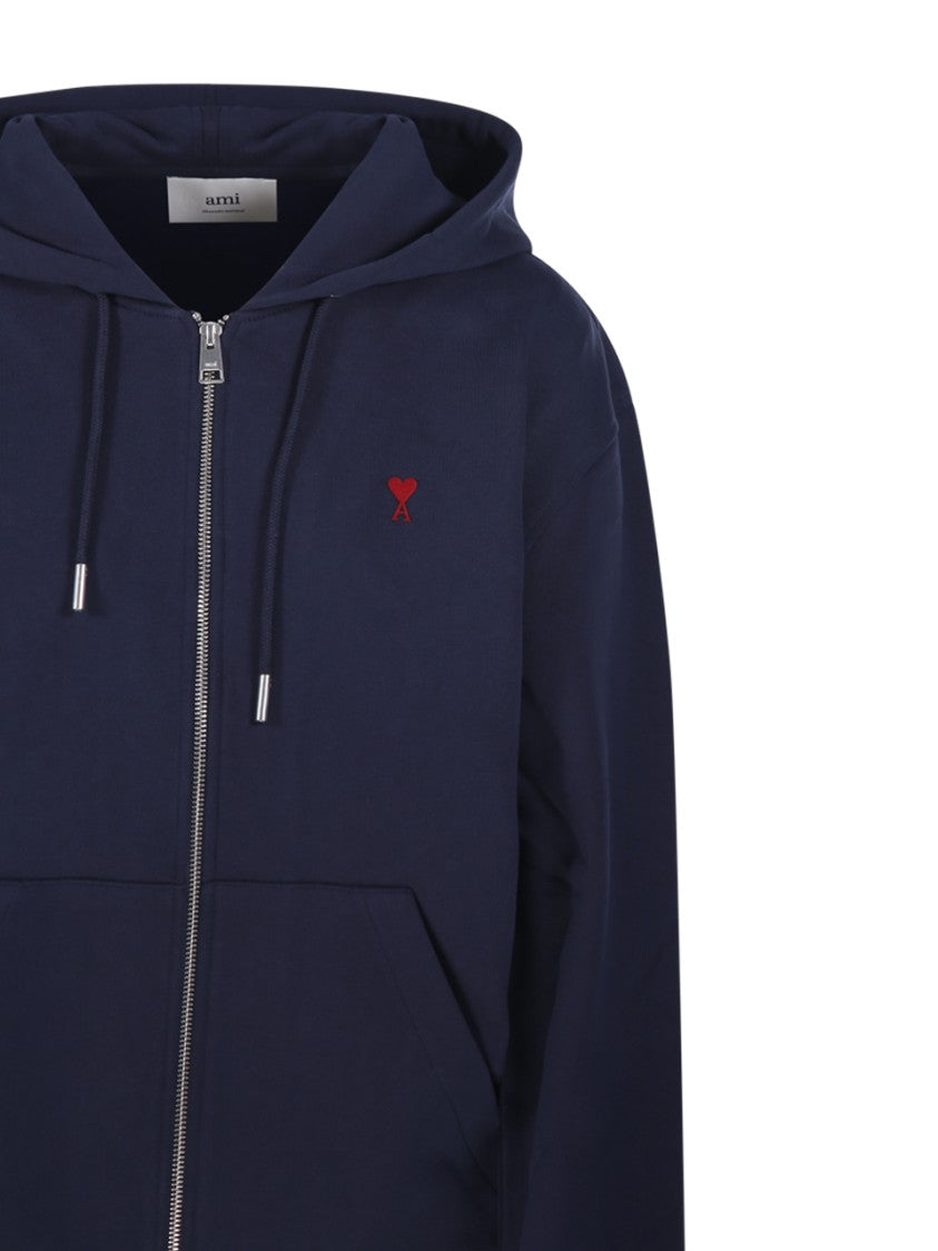 Ami Adc Full Zip Hoodie Sweatshirt