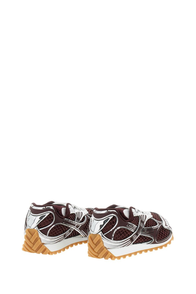 Bottega Veneta Red Silver Orbit Technical Fabric Sneakers
