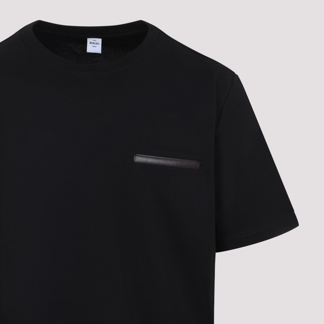 Berluti Cotton Jersey T-Shirt With Leather-Trimmed Pocket