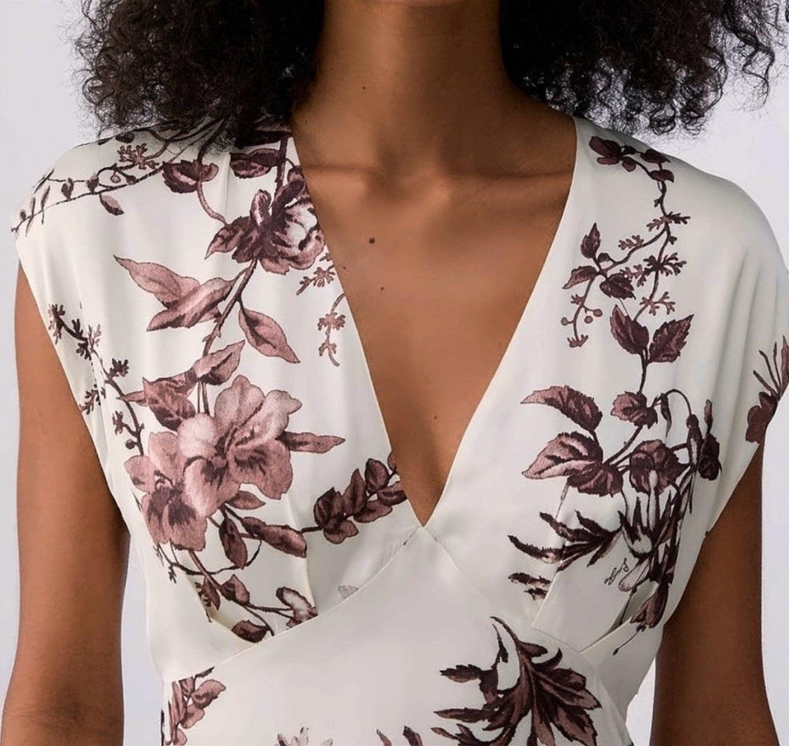 Liu Jo Long Printed Viscose Satin Dress