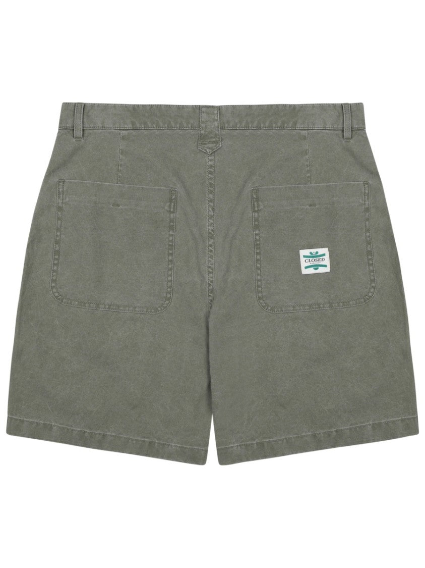 Closed Green Subtly Washed Cotton Denim Shorts