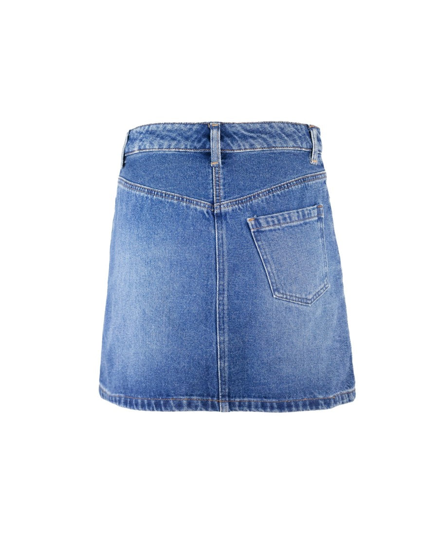 A.P.C. Jupe Moss Mini Skirt - Washed Indigo