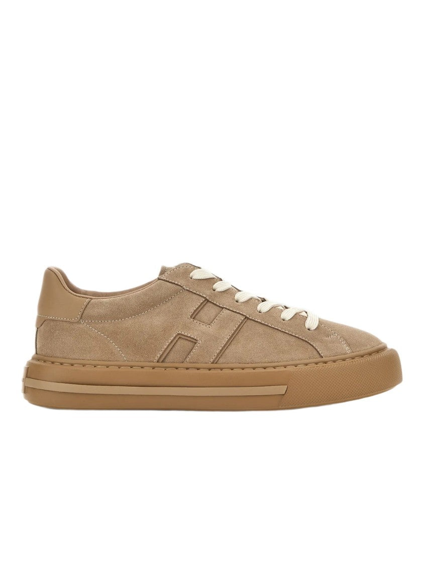 Hogan Low-Top Suede Sneakers With Smooth Leather Accents