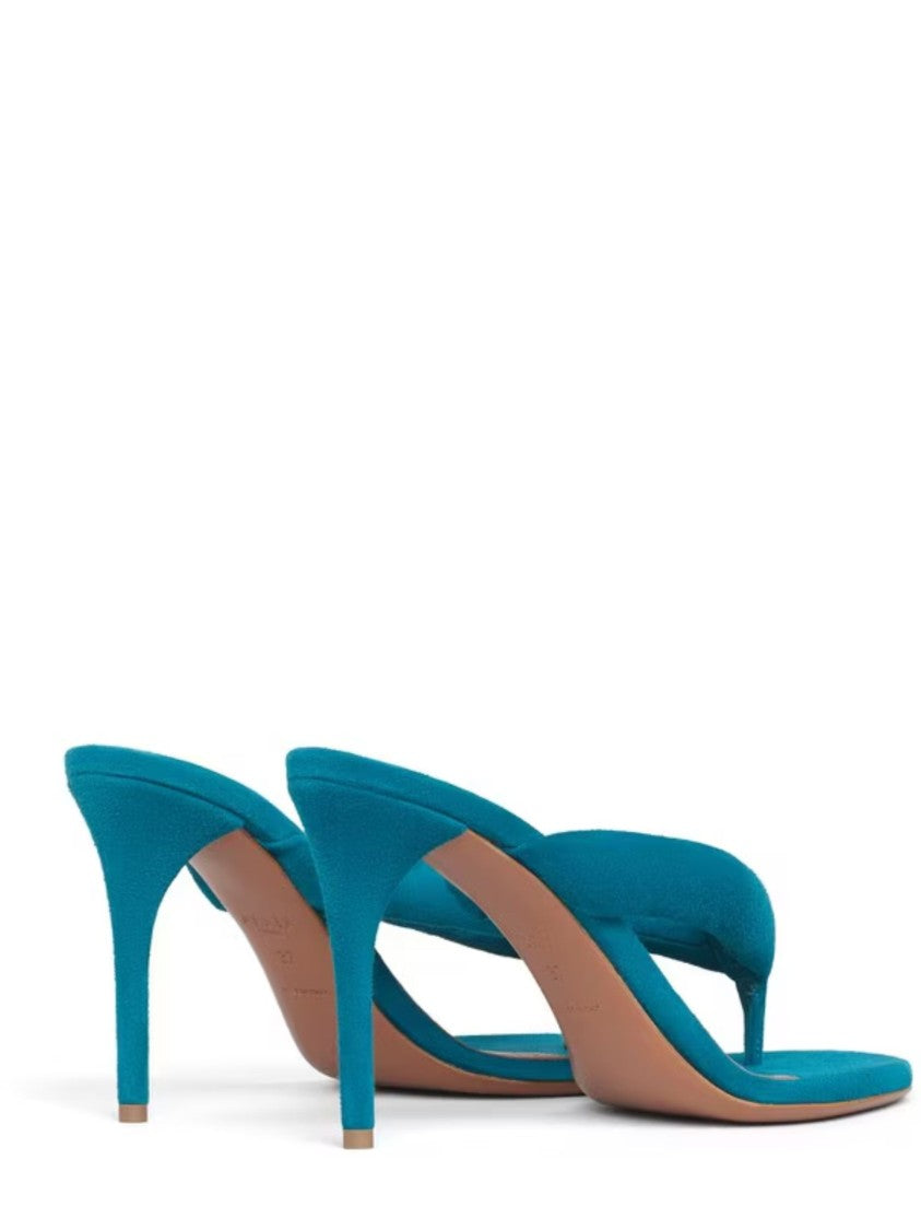 Alaïa Electric Blue Suede Thong Mules