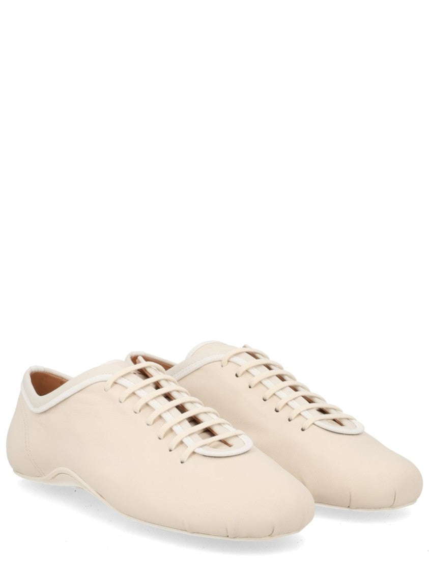 Dries Van Noten Neutrals Minimalist Rounded Toe Ballet Flats