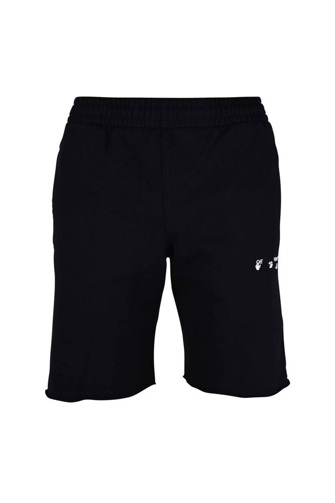 Off-White Cotton Shorts With Signature Logos And Functional Pockets